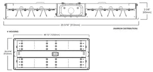 Metalux HBLED-LD5-24SE-W-UNV-L840-CD2-MS-U 20" x 48" LED High Bay Efficiency Luminaire, 24000 Lumens, Wide Distribution, 120-277V, 4000K, 0-10V Dimming, 360 or 180 Degrees Motion Sensor