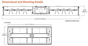 Metalux HBLED-LD5-24SE-W-UNV-L850-ED2-U 20" x 48" LED High Bay Efficiency Luminaire, 24000 Lumens, Wide Distribution, 120-277V, 5000K, Fixed Output Driver