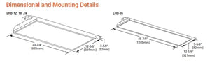 Metalux LHB-12-UNV-L850-CD-U 87W LED Linear High Bay Lensed, 12000 Lumens, 120-277V, 5000K, 0-10V Dimming