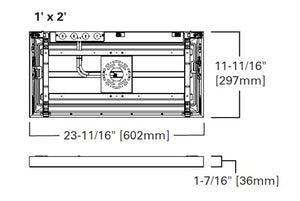 Metalux 12MMS-L3C5-UNV 1'x2' Direct Mount LED Backlit Panel, Multi-Mount CCT Selectable 2700/3000K/3500/4000/5000K,  120-277V with 0-10V Dimming, 5% Standard