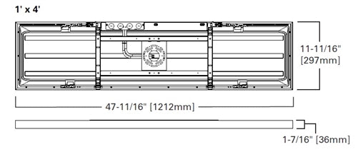 Metalux 14MMS-L3C3-UNV 1'x4' Direct Mount LED Backlit Panel, Multi-Mount CCT Selectable 2700/3000K/3500/4000/5000K,  120-277V with 0-10V Dimming, 5% Standard