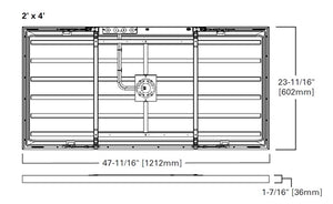 Metalux 24MMS-L3C3-UNV 2'x4' Direct Mount LED Backlit Panel, Multi-Mount CCT Selectable 2700/3000K/3500/4000/5000K,  120-277V with 0-10V Dimming, 5% Standard