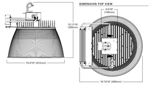Metalux RHB-24-UNV-L840-CD-U 194W LED Round High Bay, 24000 Lumens, 120-277V, 4000K, 0-10V Dimming Driver