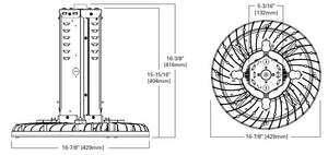 Metalux SSLED-LD5-24-W-UNV-L840-CD2-U 133W LED Round High Bay, 24000 Lumens, Wide Distribution, 120-277V, 4000K, 0-10V Dimming Driver, 2 Drivers