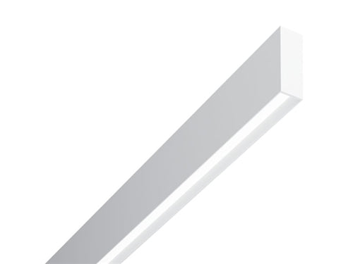 NeoRay S122DS-C485D930JB-4F0-1-UDD-A-W 2" LED Surface Direct, Core, 485 Lms/ft, 90 CRI, 3000K, Gypsum Board, Junction Box, 4' Length, 12 Ft Section, Single Circuit, 120-277V, 0-10V Dim to 10%, Asymmetric Diffuser, White