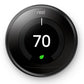 Nest T3016US Learning Thermostat 3rd Generation, Carbon Black