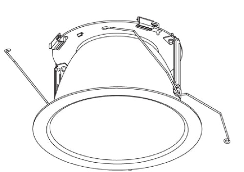Portfolio 6LBM1MW 6" LED Recessed Trim, 50 Degrees Cutoff, Medium Beam Reflector, Spun Aluminum, Self Flanged, Matte White