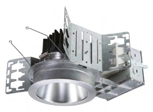 Portfolio LD4C109030D010N0H 4" LED Round Downlight, 1000 Lumens, 90 CRI, 3000K, 0-10V Dimming, 1% to 100%, 120V-277V, Narrow, Spun Aluminum Trim, White Polymer Trim Ring, Semi-Specular Clear Trim