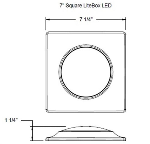 Prescolite LBSQLEDA10L30K9-WH 7 inch New and Existing Construction 17W Square LED Surface Mount Downlight Module, 1000 Lumens, Wet Location, 120V, 3000K, 90 CRI, White Color