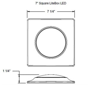 Prescolite LBSQLEDA10L30K9-WH 7 inch New and Existing Construction 17W Square LED Surface Mount Downlight Module, 1000 Lumens, Wet Location, 120V, 3000K, 90 CRI, White Color