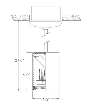 Prescolite LD4-S-P-120V-6L-35K-FL30-WH 4" Pendant Mount LED Cylinder, White Finish, 600 Lumens, 80 CRI, Non Dimming, 120V