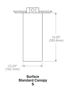 Prescolite LTC-4RD-S-06L30K8MD-DM1-SS-BA 4" Round Cylinder LED Downlight, Surface Mounting, Standard Canopy, 600 Luemsn, 3000K, 80 CRI, Medium Distribution, 0-10V Dimming to 1%, 120-277V, Semi-Specular Reflector, Brushed Aluminum
