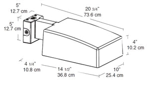 RAB AJSN50XW/PCS 50W High Pressure Sodium AJ Wall Mount Area Light, 120V Swivel Photocell, 24000 Lamp Life, Type II Distribution, White Finish