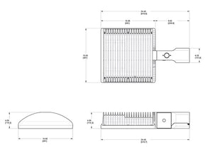 RAB ALED4T125N/480 125W LED Area Light, Type IV Distribution, Pole Mount, No Photocell, 4000K (Neutral), 10545 Lumens, 82 CRI, 480V, Standard Operation, Not DLC Listed, Bronze Finish