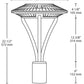 RAB ALED5T26N 26W LED Type V (Circular) Area Light, No Photocell, 4000K (Neutral), 2344 Lumens, 82 CRI, 120-277V, Standard Operation, Bronze Finish