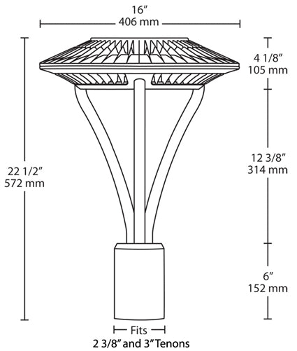 RAB ALED5T78 78W LED Type V (Circular) Area Light, No Photocell, 5000K (Cool), 7021 Lumens, 64 CRI, 120-277V, Standard Operation, Bronze Finish