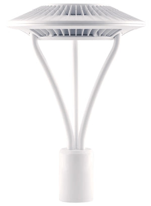 RAB ALED5T78YW/D10 78W LED Type V (Circular) Area Light, No Photocell, 3000K (Warm), 5629 Lumens, 81 CRI, 120-277V, Dimmable Operation, White Finish