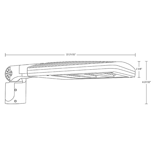 RAB ALEDS3TSF/7PR 80W LED Area Light, Type III Distribution, Slipfitter Mount ,  5719/7951/10742 lumens, 5000K Color Temperature, 120-277V, 0-10V Dimming, 7 Pin Twistlock Receptacle, Bronze