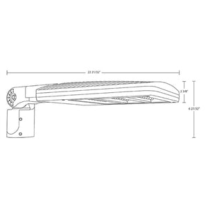 RAB ALEDS3TSF/7PR 80W LED Area Light, Type III Distribution, Slipfitter Mount ,  5719/7951/10742 lumens, 5000K Color Temperature, 120-277V, 0-10V Dimming, 7 Pin Twistlock Receptacle, Bronze