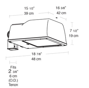 RAB ALS250SFQT 250W High Pressure Sodium AL Slipfitter Mount Area Light, 24000 Lamp Life, Type II Distribution, Bronze Finish