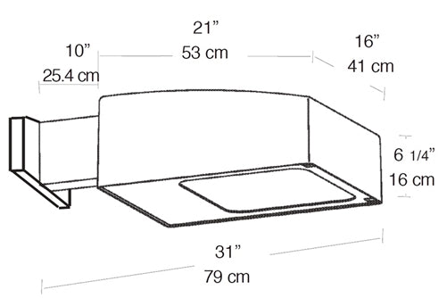 RAB ALXS250XQT/PC2 250W High Pressure Sodium ALX Wall Mount Area Light,  24000 Lamp Life, Type II Distribution, 277 Button Photocell Included, Bronze Finish