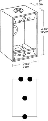 Rab B4-3/4 Single Gang Rectangular Boxes, 4 Hole , 3/4" Hole Size,Silver Gray Finish