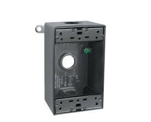 Rab B5-3/4 Single Gang Rectangular Boxes, 5 Hole , 3/4" Hole Size,Silver Gray Finish