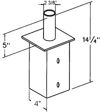 RAB BAD5 Pole Adapter, Tenon Mount, Bronze Finish