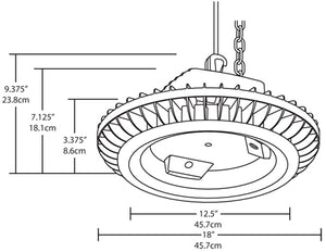 RAB BAYLED104W/D10 104W High Bay BAYLED, 5100K Color Temperature (Cool), Dimmable, White Finish