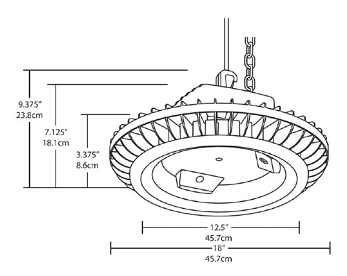 AB BAYLED78NW/D10 78W High Bay BAYLED, 4000K Color Temperature (Neutral), Standard Operation, White Finish