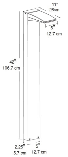 RAB BLED13YW 13W LED Rectangular Bollard 3000K Color Temperature (Warm), 87 CRI,  White Finish
