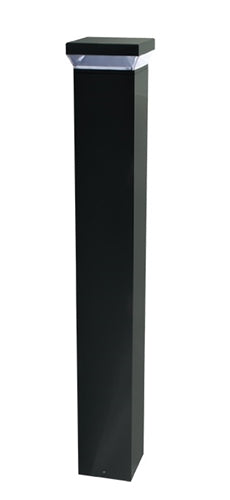 RAB BLED24/EC LED Square Bollard 32W, 5100K Color Temperature (Cool), 69 CRI, 120-277V, with Battery Backup with Cold Start, Bronze Finish