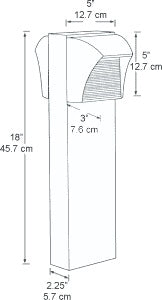 RAB BLED2X5-18 5W LED Square Bollard, Two BLEDs, 5000K Color Temperature (Cool), 68 CRI, 18" Mounting Height, Bronze Finish