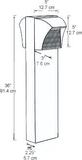 RAB BLED2X5-36YW 5W LED Square Bollard, Two BLEDs, 3000K Color Temperature (Warm), 87 CRI, 36" Mounting Height, White Finish