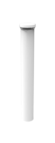 RAB BLEDR18YW/EC LED Round Bollard 22W, 3000K Color Temperature (Warm), 83 CRI, 120-277V, with Battery Backup with Cold Start, White Finish