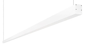 RAB BOA10P-50D10-40YN-W 50W LED 10 ft Suspended Pendant Linear Slot Light, No Photocell, 3500K, 3754 Lumens, 82 CRI, 120-277V, 40 Degree Reflector, Dimmable, Not DLC Listed, White Finish