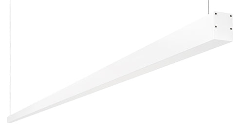 RAB BOA10P-50D10-40YN-W 50W LED 10 ft Suspended Pendant Linear Slot Light, No Photocell, 3500K, 3754 Lumens, 82 CRI, 120-277V, 40 Degree Reflector, Dimmable, Not DLC Listed, White Finish