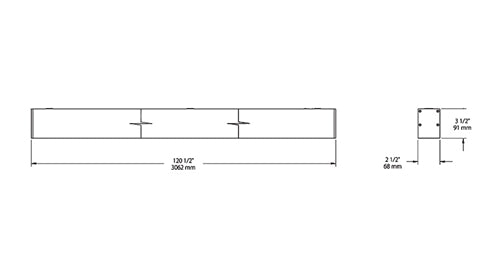 RAB BOA10S-50D10-40N-B 50W LED 10 ft Surface Mount Linear Slot Light, No Photocell, 4000K (Neutral), 3895 Lumens, 84 CRI, 120-277V, 40 Degree Reflector, Dimmable, Not DLC Listed, Black Finish