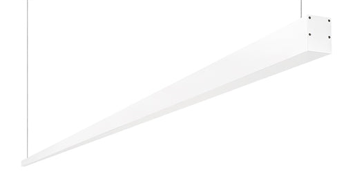 RAB BOA12P-120D10-40Y-W 120W LED 12 ft Suspended Pendant Linear Slot Light, No Photocell, 3000K (Warm), 8190 Lumens, 83 CRI, 120-277V, 40 Degree Reflector, Dimmable, Not DLC Listed, White Finish