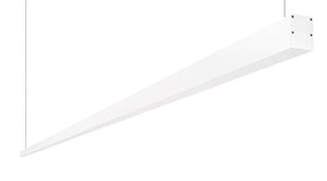 RAB BOA12P-60D10-40Y-W 60W LED 12 ft Suspended Pendant Linear Slot Light, No Photocell, 3000K (Warm), 4497 Lumens, 83 CRI, 120-277V, 40 Degree Reflector, Dimmable, Not DLC Listed, White Finish