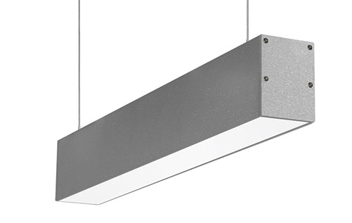 RAB BOA2P-10D10-40YN-S 10W LED 2 ft Suspended Pendant Linear Slot Light, 3500K, No Photocell, 731 Lumens, 84 CRI, 120-277V, 40 Degree Reflector, Dimmable, Not DLC Listed, Silver Finish