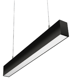 RAB BOA2PB Field Adjustable Light Output (20W default) LED 2 ft Suspended Pendant Linear Light, Color Temperature Selectable, 90 CRI, 120-277V, Dimmable, Black Finish