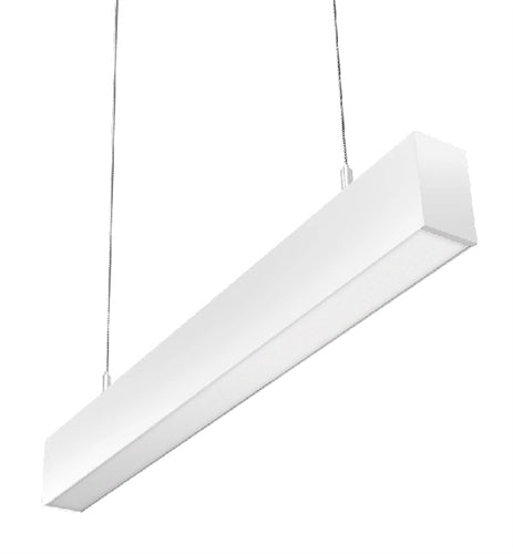 RAB BOA2PW Field Adjustable Light Output (20W default) LED 2 ft Suspended Pendant Linear Light, Color Temperature Selectable, 90 CRI, 120-277V, Dimmable, White Finish