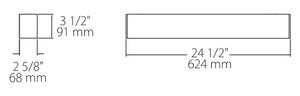 RAB BOA2S-20D10-40YN-W 20W LED 2 ft Surface Mount Linear Slot Light, No Photocell, 3500K, 1395 Lumens, 84 CRI, 120-277V, 40 Degree Reflector, Dimmable, Not DLC Listed, White Finish