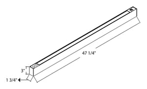RAB BOA4PB Field Adjustable Light Output (20W default) LED 4 ft Suspended Pendant Linear Light, Color Temperature Selectable, 90 CRI, 120-277V, Dimmable, Black Finish