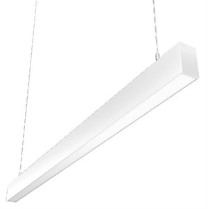 RAB BOA4PW Field Adjustable Light Output (20W default) LED 4 ft Suspended Pendant Linear Light, Color Temperature Selectable, 90 CRI, 120-277V, Dimmable, White Finish