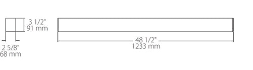 RAB BOA4S-20D10-40N-S 20W LED 4 ft Surface Mount Linear Slot Light, No Photocell, 4000K (Neutral), 1559 Lumens, 83 CRI, 120-277V, 40 Degree Reflector, Dimmable, Not DLC Listed, Silver Finish