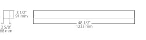 RAB BOA4S-40D10-40N-W 40W LED 4 ft Surface Mount Linear Slot Light, No Photocell, 4000K (Neutral), 2869 Lumens, 84 CRI, 120-277V, 40 Degree Reflector, Dimmable, Not DLC Listed, White Finish