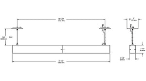 RAB BOA6P-30D10-40Y-W 30W LED 6 ft Suspended Pendant Linear Slot Light, No Photocell, 3000K (Warm), 2168 Lumens, 86 CRI, 120-277V, 40 Degree Reflector, Dimmable, Not DLC Listed, White Finish