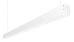RAB BOA6P-30D10-40YN-W 30W LED 6 ft Suspended Pendant Linear Slot Light, No Photocell, 3500K, 2282 Lumens, 84 CRI, 120-277V, 40 Degree Reflector, Dimmable, Not DLC Listed, White Finish